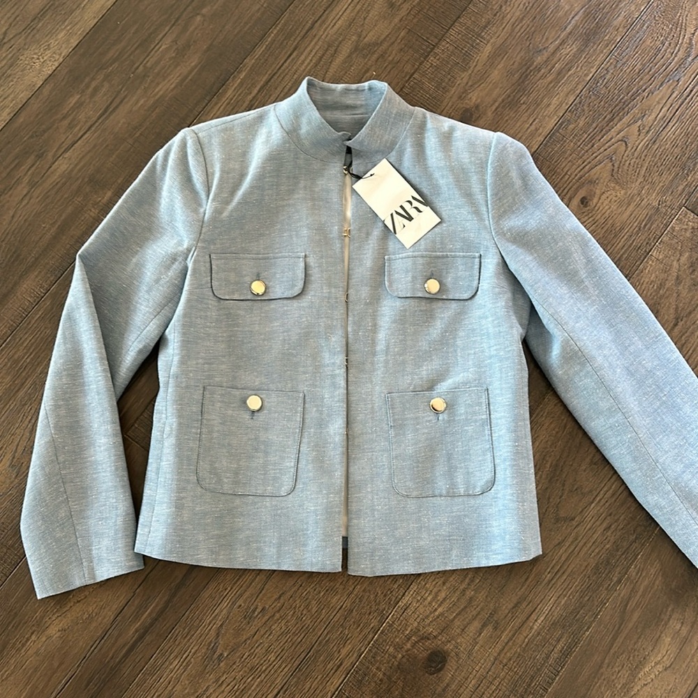 Zara light blue jacket